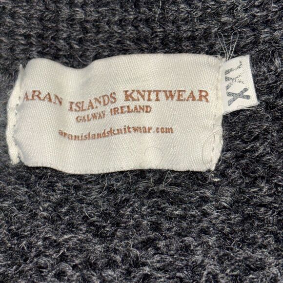 Aran Islands Knitwear Sweater Vest Men's XXL Gray Knit Fisherman Cable Wool - Picture 12 of 14